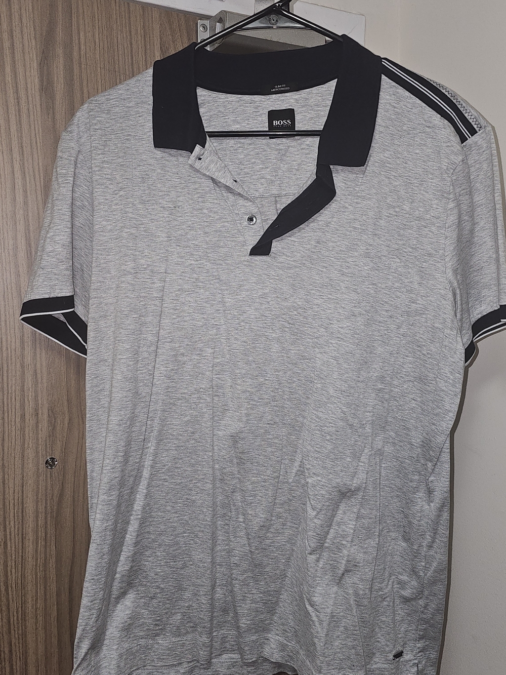 Hugo Boss Grey Polo with Black Trim L/XL